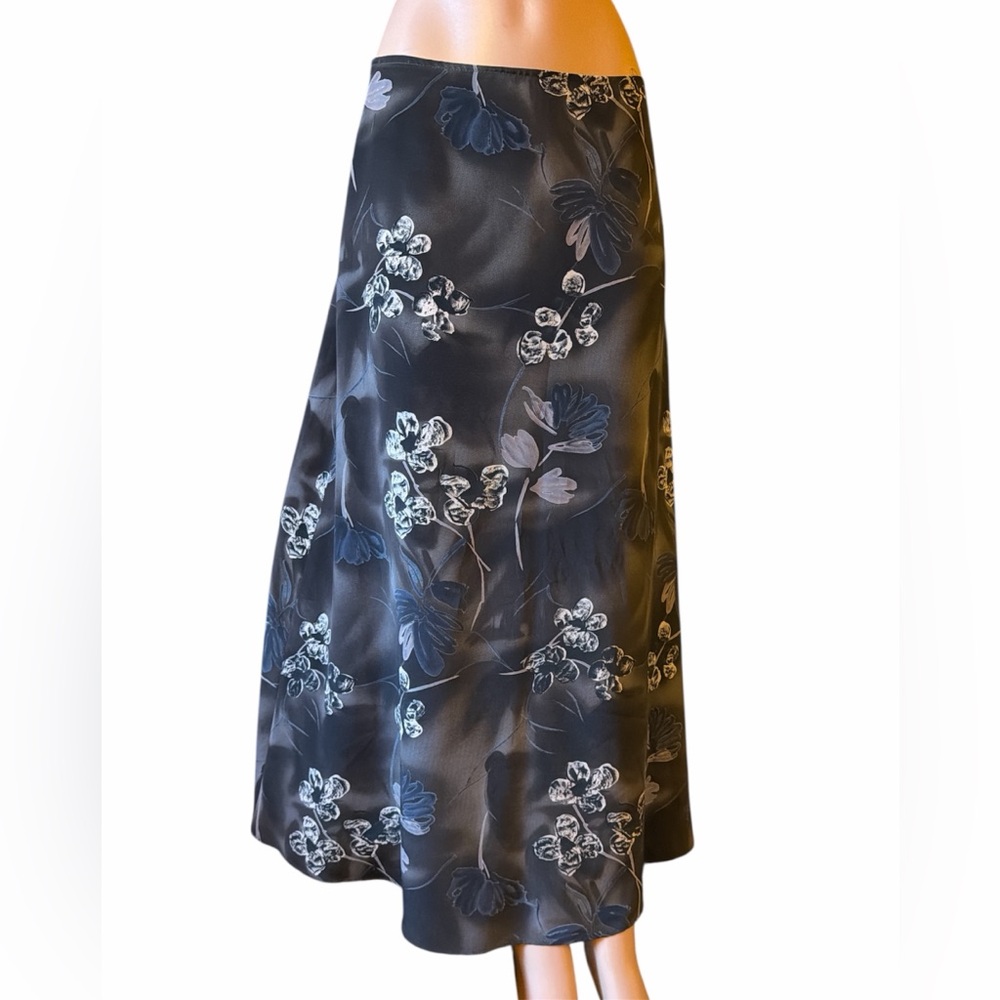 Gothic dead flower vampire funeral long maxi skirt Brown black and grey size 13